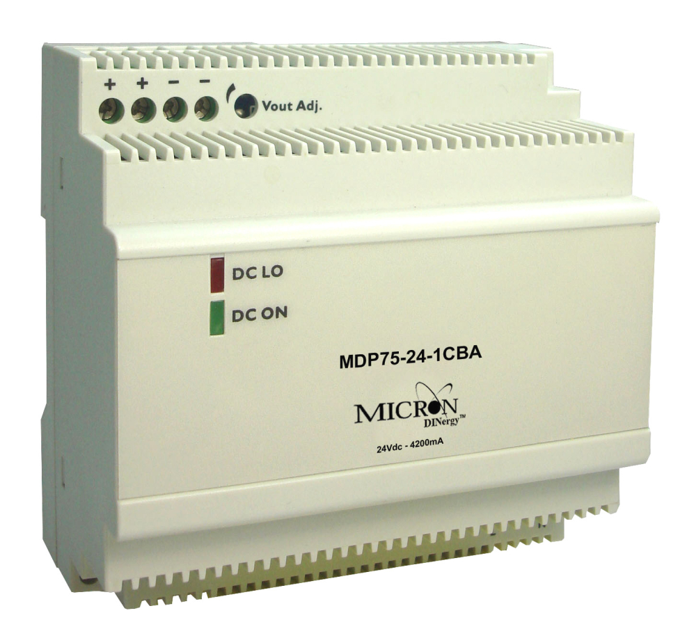 Micron Industries MDP75-24-1CBA, Power Supply, 24VDC Output, 4.2 Amps