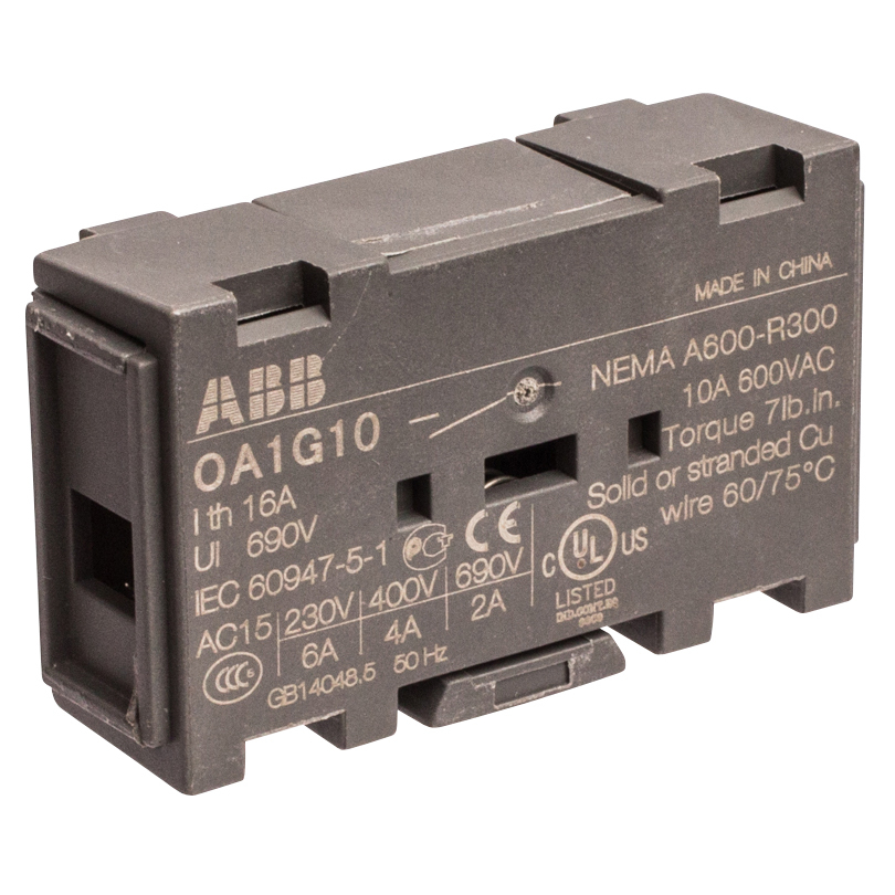 For Use With Non-Fusible Disconnector Switches ABB OBEA-10 Auxiliary Contact Block 