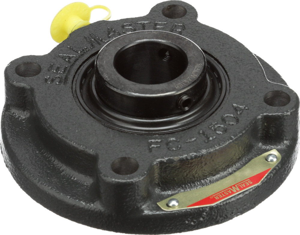 Sealmaster SFT-20 Standard Duty Flange Cartridge Unit Felt Seals 5-1/8 Bolt Hole Spacing Width 9/16 Flange Height Cast Iron Housing Regreasable ±2 Degrees Misalignment Angl 2 Bolt 1-1/4 Bore 6-1/8 Overall Length Setscrew Locking Collar 
